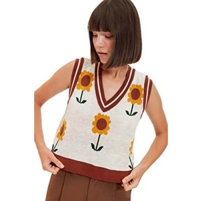 Abbildung von Trendyol Stone Jacquard Knitwear Pullover, Stein,