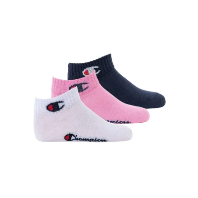 Abbildung von Champion Unisex Kinder Core Junior 3PP Quarter Socken, Rosa Fuchsia, Weiß, Marineblau, 27 30 (3er Pack)