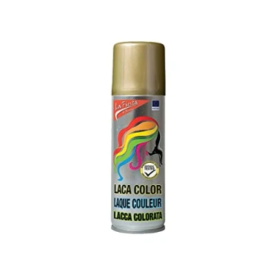 Abbildung von Color Haarspray für farbig buntes Haar Gold Farbspray zum Verkleiden &amp; Schminken Karneval, Fasching, Halloween Motto Party