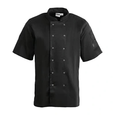 Abbildung von Whites Chefs Apparel A439 XXL Vegas Kochjacke, Kurze Ärmel, schwarz