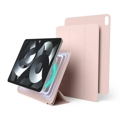 Abbildung von elago Magnetische Folio Hülle für iPad Air 10.9&quot; 5., 4. Gen Rückwand kann an Metallmaterialien befestigt Werden, Kompatibel mit Apple Pencil und elago&#039;s Case, Schlankes Design (Sandrosa)