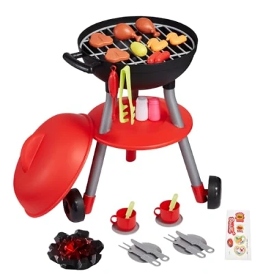 Abbildung von VEVOR Kinder BBQ Grill Küche Spielzeugset mit Rauchgeräuschen &amp; Licht 28 teilig