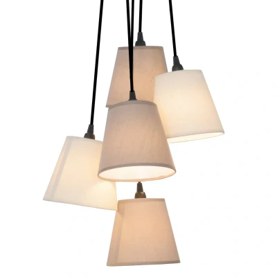 Abbildung von näve Pendelleuchte Boho, ohne Leuchtmittel, E14 max. 40W, Textil (Polyester/Cotton), beige/braun, d: 35cm