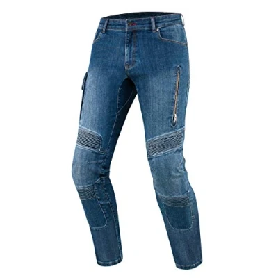 Abbildung von REBELHORN Vandal Motorradjeans Herren Aramidfaser Futter SAS TEC Stufe 2 Knieprotektoren und 1 Hüftprotektoren Steißbeinprotektor Tasche Belüftungskanäle Tapered Fit