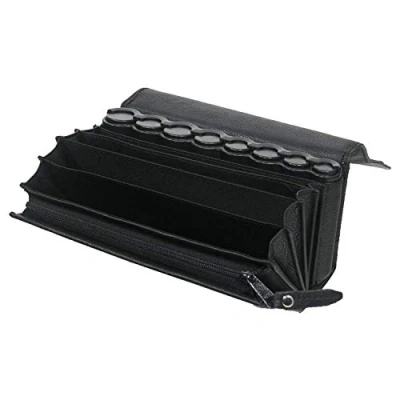 Abbildung von HMF Kellnerbörse Hochwertige Kellnertasche aus Echtleder (inkl. Hüftgurt mit Clipverschluss), Euro Geldwechsler, 20,5 cm x 7,0 x10,0 cm, schwarz