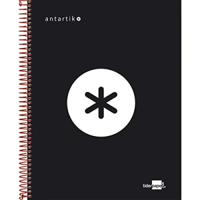 Abbildung von Liderpapel Notizbuch, Spiralbindung, A5, Microantark, gefüttert, 120 h, 100 g, Rahmen, 5 mm, Bänder, 6 Löcher, Schwarz