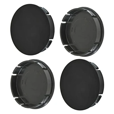 Abbildung von 4 Stück x 60mm Nabenkappen Radkappen Kappen Felgenkappen (Ohne Abdeckung, SCHWARZ Flach)