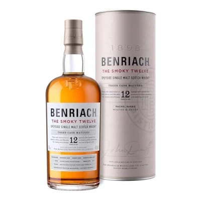 Abbildung von BenRiach THE SMOKY TWELVE Single Malt Three Cask Matured 46% Volume 0,7l in Geschenkbox Whisky