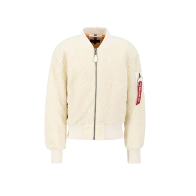 Abbildung von Alpha Industries MA1 Teddy Fleecejacke offwhite, Herren, Größe: Large, Offwhite