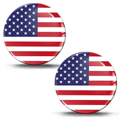Abbildung von Biomar Labs 2 x Aufkleber 3D Gel Silikon USA Flagge Fahne Autoaufkleber Auto Motorrad Fahrrad Fenster Handy Laptop PC Tablet Tür KS 197