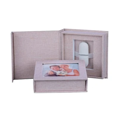 Abbildung von USB Box für 1 Stick mit Bildfenster. Flash Drive Aufbewahrungsbox. (Beige)