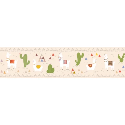 Abbildung von A.S. Création Bordüre &quot;Relaxed Lamas&quot;, Papier, Wand, Schräge, Tür