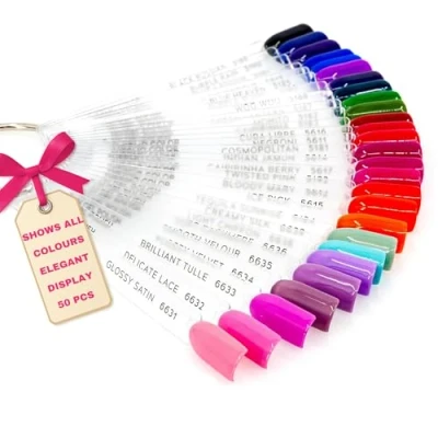 Abbildung von LALILL Nagel Display Ring Stick Nail Art Tips Präsentation Nagelfarbe für den Salon Fan Praxis Starter Farbring Nagellacke, Hybride und Gele (Transparent)