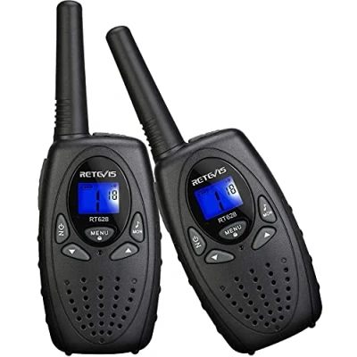 Abbildung von Retevis RT628 Funkgerät Kinder, Walkie Talkie, PMR446 VOX Große Reichweite Woki Toki für Familie, Spy Kids Wandern,Garten(1 Paar, Schwarz)