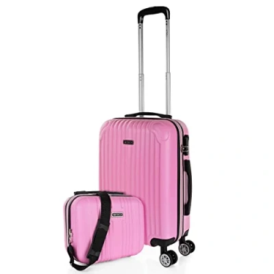 Abbildung von ITACA Handgepäck Koffer Trolley Reisekoffer Mit Rollen und Hartschalenkoffer für Vielreisende. Rosa T71550B
