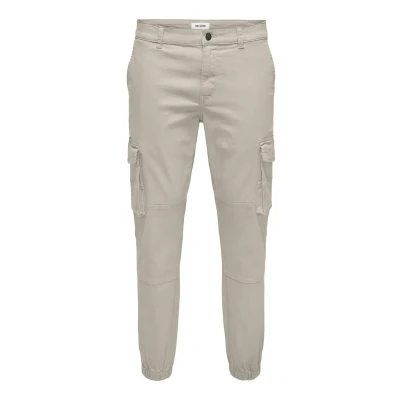 Abbildung von Only &amp; Sons Carter LIFE CUFF NOOS Cargohose, Herren, Größe: 34x32, Hellgrau