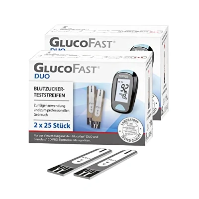 Abbildung von Glucofast Blutzucker Teststreifen DUO, 100 Diabetes St., Für das DUO Messgerät