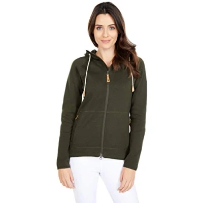 Abbildung von Fjallraven Damen Övik fleece hættetrøje Sweatshirt, Deep Forest, S EU