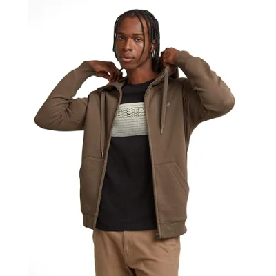 Abbildung von G Star RAW Herren Premium Core Zip Hooded Sweatshirt, Braun (Turf D16122 c235 273), XS EU