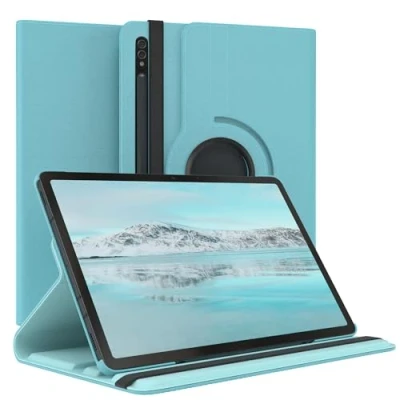 Abbildung von EAZY Case Tablet Hülle für Samsung Galaxy Tab S8 Schutzhülle 11 Zoll Smart Cover Rotationcase zum Aufstellen Klapphülle 360 drehbar mit Standfunktion Tasche Kunstleder Blau