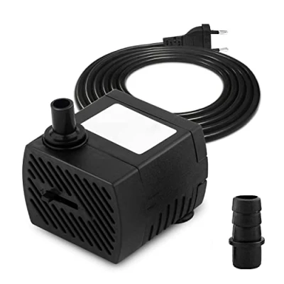 Abbildung von CAM2 Mini Wasserpumpen,Ultra Leise Aquarium Pumpe mit 1.5m Netzkabel,350L/H, 5W,Tauchpumpe Klein Springbrunnenpumpe Fontänenpumpe,2 Düsen für Teich,Garten,Brunnen