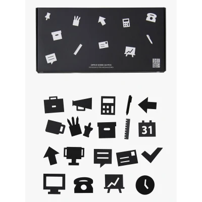 Abbildung von Design Letters Office Icons für Nachrichtentafel 20 St, Schwarz