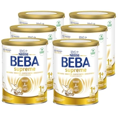 Abbildung von BEBA SUPREME Junior 1+ Kindergetränk ab dem 1. Geburtstag, Babynahrung mit 6 HMO Komplex, nur Laktose, ohne Palmöl, 6er Pack (6 x 800g)