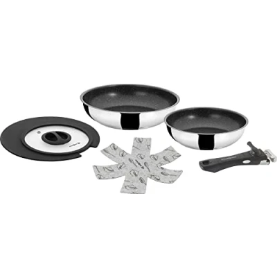 Abbildung von BRUNNER 0804036N Pfannen Set aus Edelstahl, Academy Double Pan 22/20, geeignet für Gas