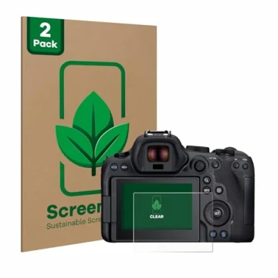Abbildung von ScreenLeaf (2 Stück Schutzfolie für Canon EOS R6 Mark II [nachhaltiger Displayschutz, Folie, transparent, kratzfest]