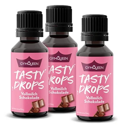 Abbildung von GymQueen Tasty Drops, Vollmilchschokolade, 3x30ml, Flavour Drops ohne Kalorien