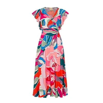 Abbildung von Swing Fashion Damen Melisa Dress, Mehrfarbiges Muster, M L EU