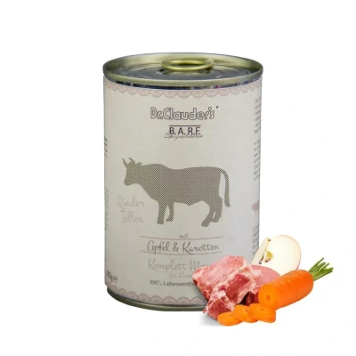 Abbildung von Dr.Clauder ́s B.A.R.F. Komplett Menue Rinderteller 400g