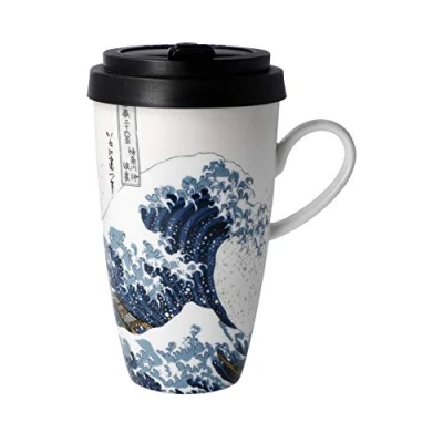 Abbildung von Goebel Coffee to go Becher &quot;Katsushika Hokusai &quot;Die große Welle&quot;to go&quot;, aus Porzellan mit abnehmbarem Deckel, 500 ml