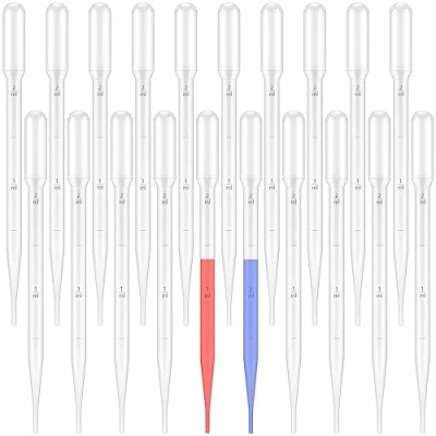 Abbildung von 20 Stück Pipette,Pipetten,Pipetten Plastik,Pipette 2ml,Pimpette,Transferpipetten aus Kunststoff,mit Skala,für Labor Versuch,Experiment,ätherische Öle (2ml)