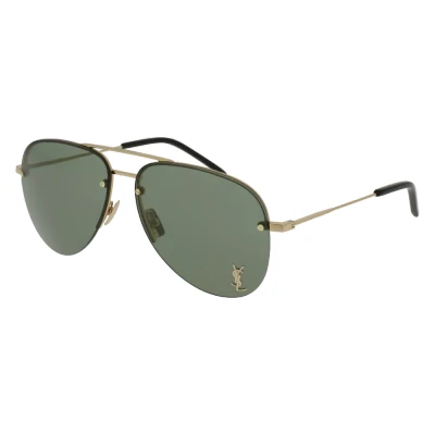 Abbildung von SAINT LAURENT Unisex CLASSIC 11 M 003 Gläser SONNENBRILLEN Metall Gold Grün Pilot Normal
