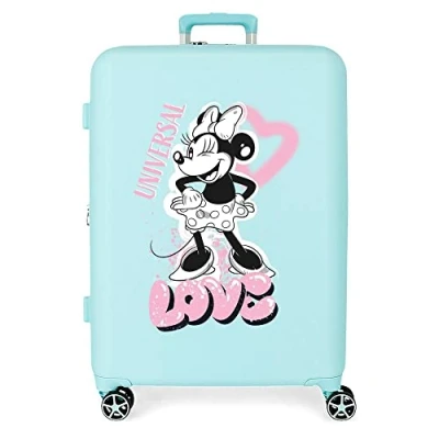 Abbildung von Disney Minnie Heart Türkis mittlerer Koffer 48x70x26 cm Starres ABS Integrierter TSA Verschluss 88L 3,98 kg 4 Doppelräder