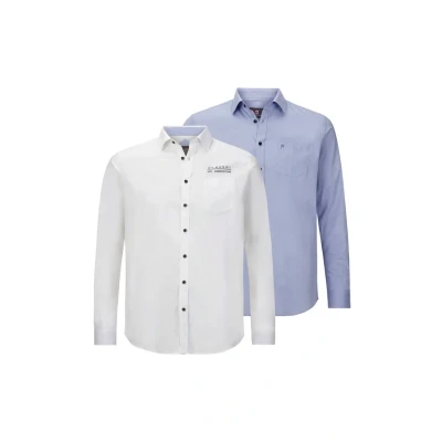 Abbildung von Jan Vanderstorm 2 PACK Hemd, Herren, Größe: Large, Hellblau weiß