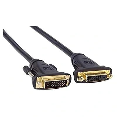 Abbildung von PremiumCord DVI Verlängerungskabel 2m, Dual Link, D (24 + 1) Buchse auf Stecker, Digital, Full HD 1080P 60Hz, Farbe schwarz, kpdvimf2, 2 m
