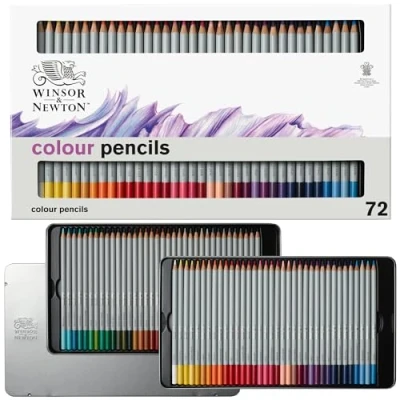 Abbildung von Winsor &amp; Newton 2090006 Studio Collection Farbstifte im Set 72 lebendige Farben Metallkasten, bruchsicher, weiche Farbabgabe, Malstifte für Erwachsene Künstler