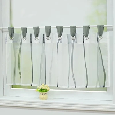 Abbildung von Joyswahl Scheibengardine Voile Bistrogardinen mit Schlaufen Leonie Kurzstore HxB 60x120cm Grau 1er Pack