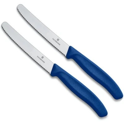 Abbildung von Victorinox Tafelmesser Küchenmesser Set, 2 teilig, blau, Swiss Classic (2 Stück), ergonomischer Griff, ideal für Präzisionsarbeiten in der Küche