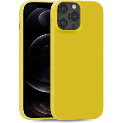 Abbildung von MyGadget Hülle kompatibel mit iPhone 12 Pro Max robuste Handyhülle TPU Case Slim Silikonhülle Back Cover Kratzfest Schutzhülle matt Gelb