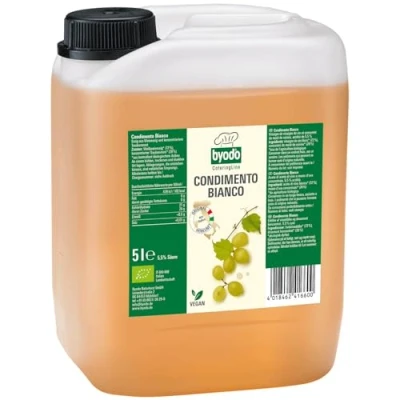 Abbildung von Bio Condimento Bianco Essig Byodo 5L Kanister heller Balsamessig aus Weißweinessig &amp; konzentriertem Traubenmost, Vegan, perfekt für Dressings Marinaden, 100% Zutaten