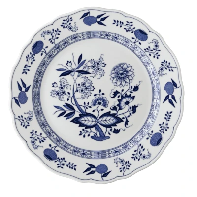 Abbildung von Hutschenreuther Blau Zwiebelmuster Speiseteller m. Fahne 27 cm