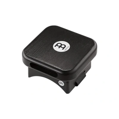 Abbildung von Meinl Percussion Knee Pad Snare Tap Cajon Add On/Cajon Zubehör mit Schellen zur Befestigung am Knie Stahl Schellen, Siam Eiche, Schwarz (KP JT BK)
