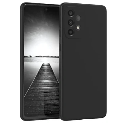 Abbildung von EAZY Case Silikonhülle für Samsung Galaxy A73 5G Hülle Silikon Schwarz stoßfeste Handyhülle Schutzhülle mit Kameraschutz Dünn Premium Schutz Cover TPU Phone Bumper in Matt