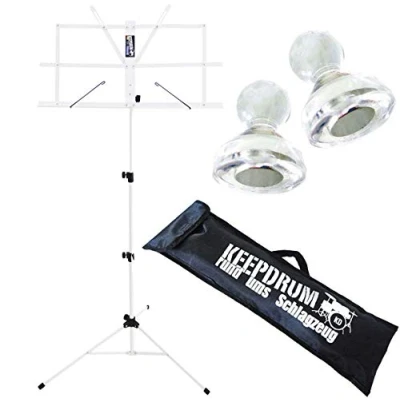 Abbildung von keepdrum MUS2WH Notenstaender Weiss + Tasche 2 Magnete