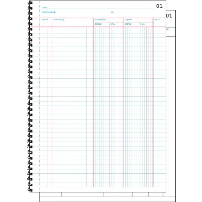 Abbildung von SIGEL Expres 30225 Doorschrijfkasboek met b.t.w. kolommen, spiralisiert, nummeriert, SD Papier holländisches Kassenbuch selbstdurchschreibend A4, aus nachhaltigem