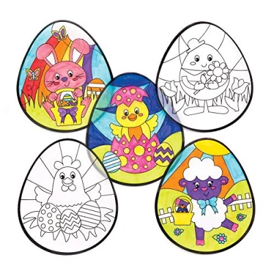 Abbildung von Baker Ross AW144 Deko Anhänger „Ostern“ zum Ausmalen (12 Stück) Bastelidee zu Ostern für Kinder Verzieren und als Dekoidee ,