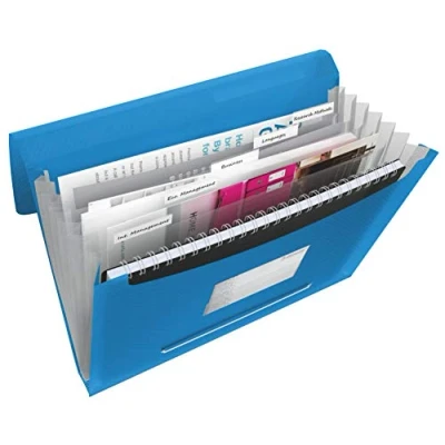 Abbildung von 5 x Esselte Fächermappe Vivida A4 PP 6 Fächer transluzent blau